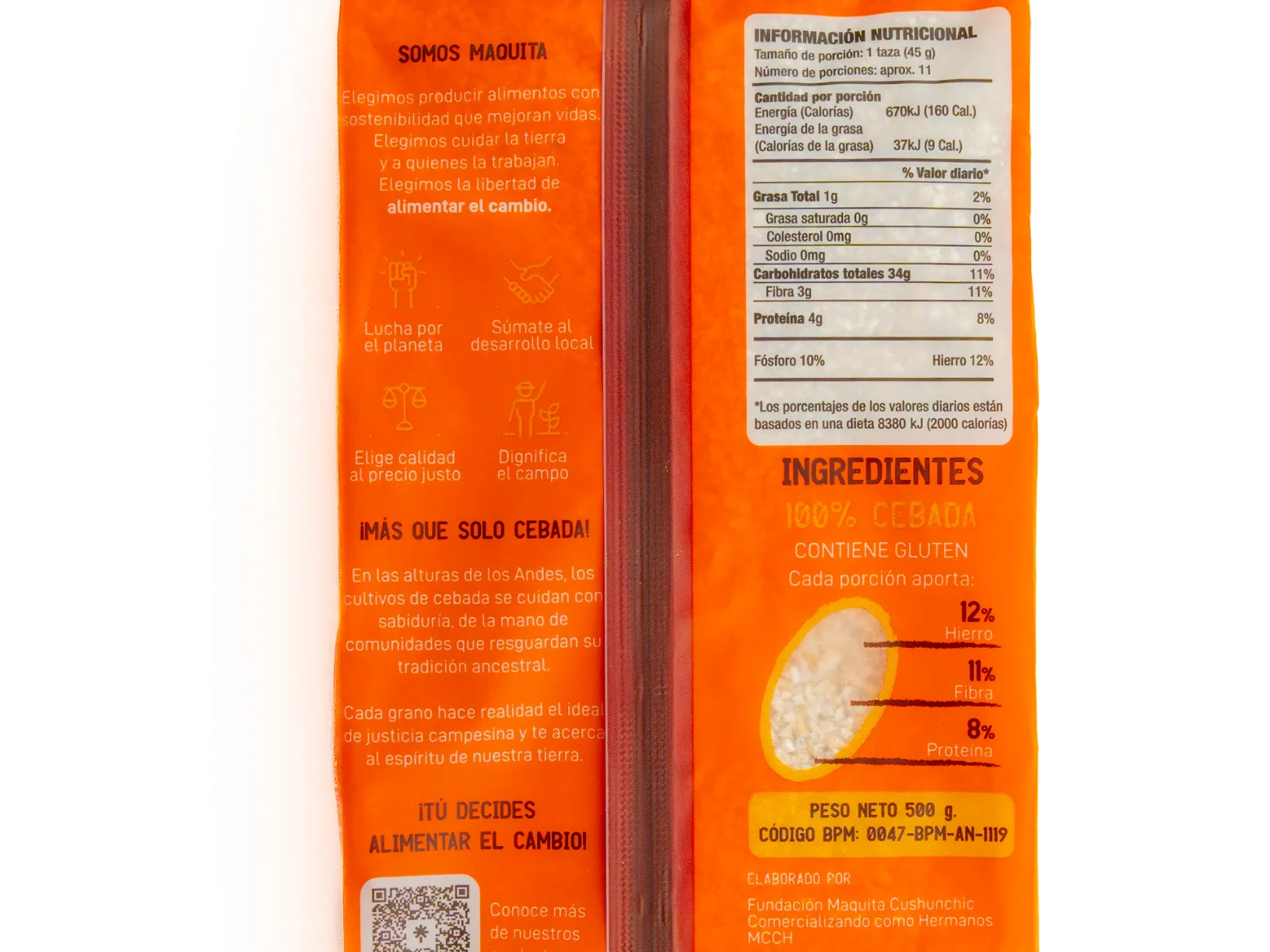 Arroz de cebada MAQUITA ALIMENTA EL CAMBIO 500G - Image 3