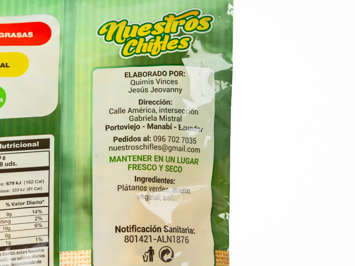 Chifles de Plátano Verde Largo NUESTROS CHIFLES 250G - Image 4