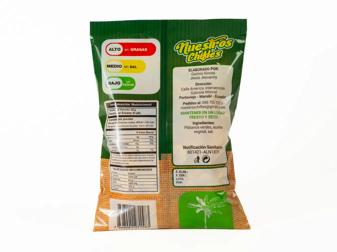 Chifles de Plátano Verde Redondo NUESTROS CHIFLE - Image 3