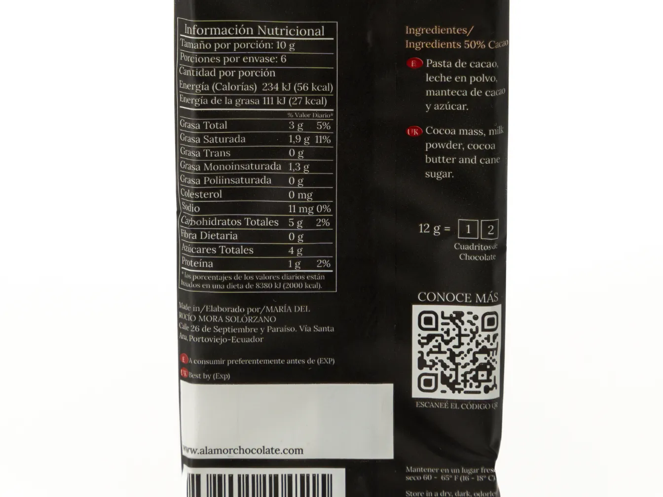 Chocolate con Leche 50% ALAMOR 60G - Image 4