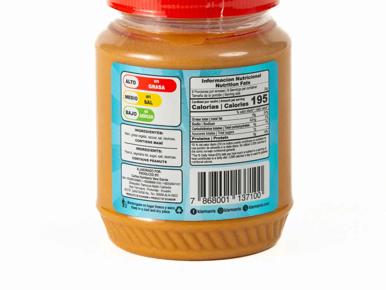 Crema de Maní Original KLARMANIS - Image 4