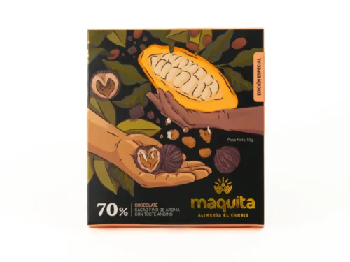 Chocolate 70% con Tocte Andino MAQUITA ALIMENTA EL CAMBIO 50G